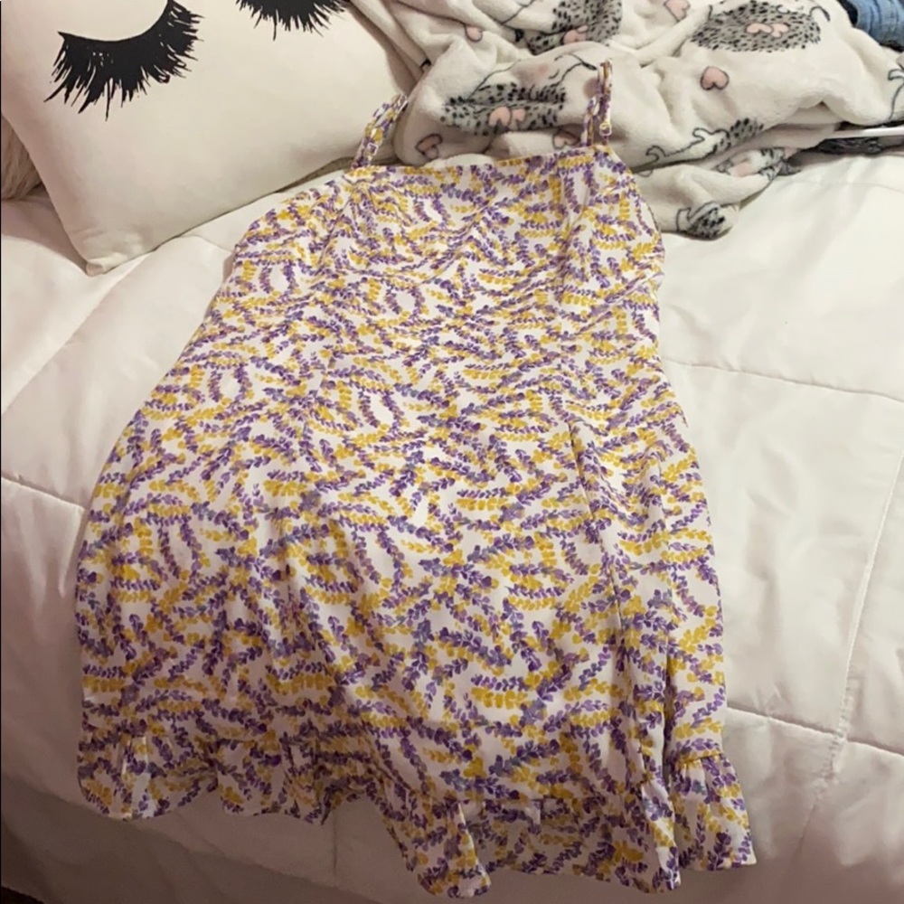 Lulus yellow white and purple dress!